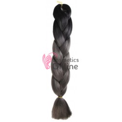 Coada de par afro impletita de  60 cm Premium 216 - Brunet-Silver Dark B29